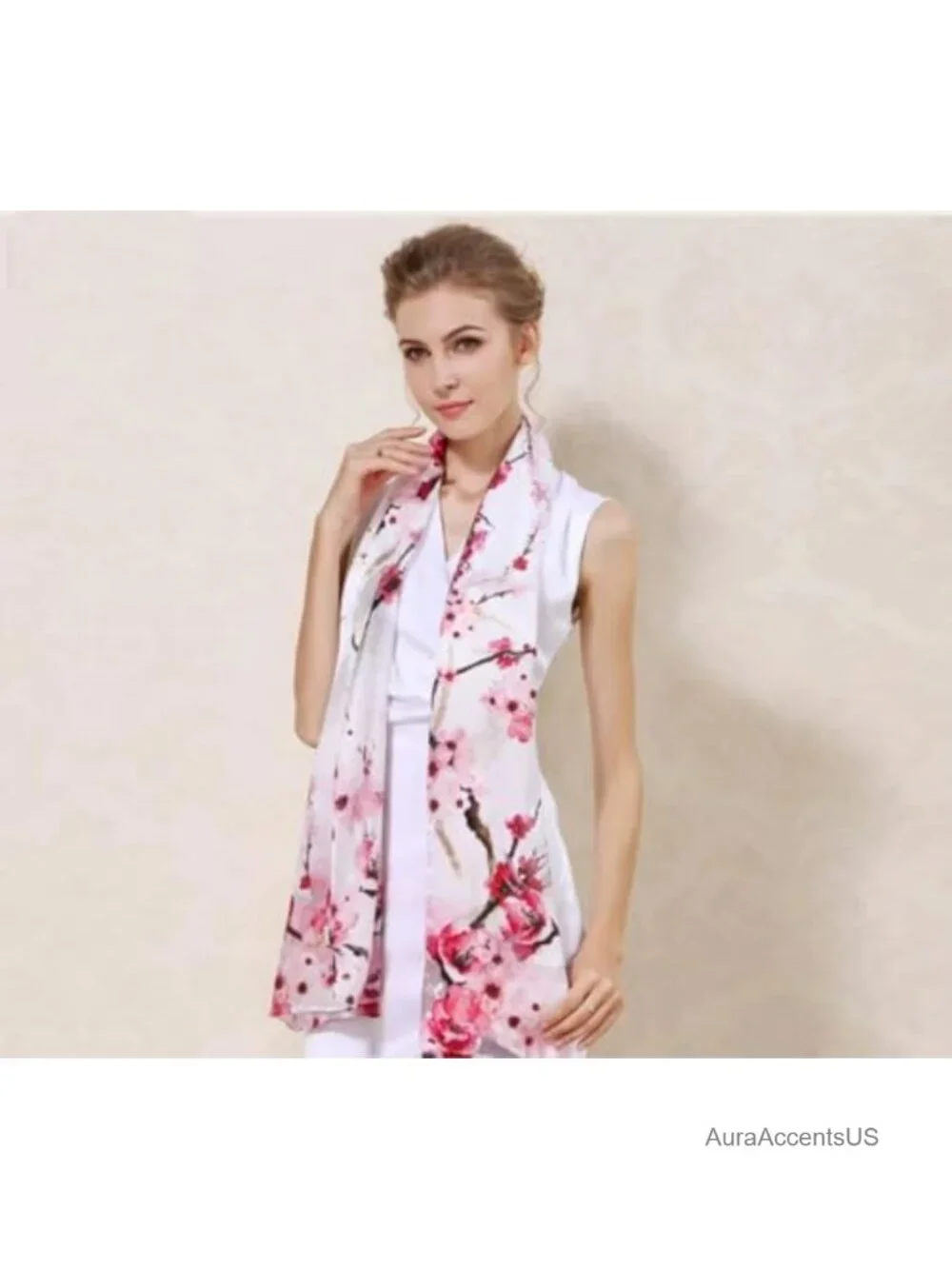 100% Silk Long Oblong Shawls Scarf with Gift Packed